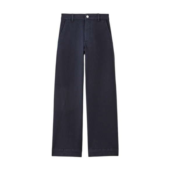 Everlane The Utility Wide-Leg Trouser Pant. Dark Blue Navy Size 2 #1637 - Picture 2 of 9